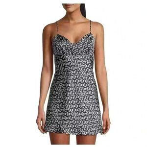 Free People On Our Radar Slip Dress Navy Combo size Medium